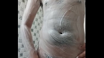 Preview 1 of Suzuki Oil - Desi indian hunk rubbing soap on monster dick
