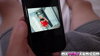 Preview 3 of Afraid First Sex But Happy - Mypervfam.com - Stepson pounded Kyla Keys in missionary until he couldnt hold it anymore and creampied her stepmoms pussy