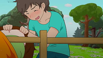 Preview 1 of Real Lesbian Strapon Hidden Cam - Alex got stuck in the fence,  but Steve couldn&#039_t get past! Minecraft, Hentai, Cartoon, Parody !