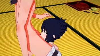 Preview 1 of Punjban - Naruto Yaoi - Naruto x Sasuke Blowjob and Footjob - Sissy crossdress Japanese Asian Manga Anime Game Porn Gay