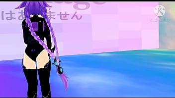 Preview 2 of Incest Hidden Cams - [MMD] Bubble Butt - Purple Neptunia