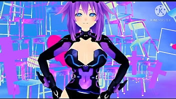 Preview 1 of Incest Hidden Cams - [MMD] Bubble Butt - Purple Neptunia