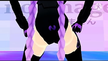 Preview 4 of Incest Hidden Cams - [MMD] Bubble Butt - Purple Neptunia