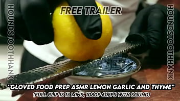 Preview 1 of Pattaya Ladyboy Street5 - Gloved Food Prep ASMR Lemon Garlic and Thyme