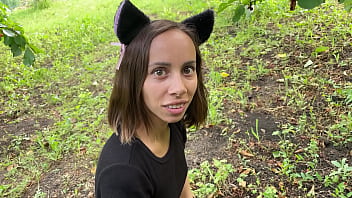 Preview 1 of Hot Boobs Forced - Catgirl stealing sweet cherries from my garden and then tasting my dick