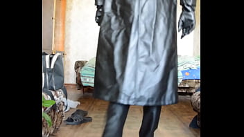 Preview 4 of Angela White Abella Danger - Guy puts on leather clothes