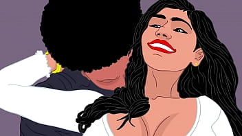 Preview 1 of Siney Loen - Cartoon Slim thick big tits arab bubble booty Mia sucks and fucks a bbc - Full video on Red