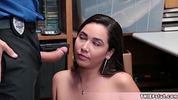 Preview 3 of Femboy Newhalf - Cute shoplifter teen in the backroom needs to suck and fuck with the mall cop