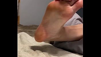 Preview 2 of Playboy Michelle Noonan - Sexy oiled scrunched soles,  amateur MILF.