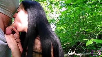 Preview 2 of Seachindian Hussie - Young black haired cocksucker made fat cock cum in the forest
