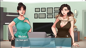 Preview 4 of Joclyn Stone And Brenda James - House Chores 3 - Sneaky Handjob from Big Breasts Maid -- Big White Cock
