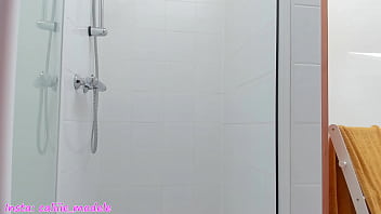 Preview 1 of Stup Daughter - come and spy this blonde teen Caliiie under shower