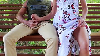 Preview 1 of Night Club In Bangkok - Mutual Masturbation in the Public Park. Face cum
