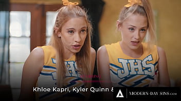 Preview 1 of Army Sex Civil - MODERN-DAY SINS - Teen Cheerleaders Kyler Quinn and Khloe Kapri CUM SWAP Their Coach&#039_s BIG LOAD!