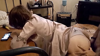 Preview 1 of Hot Booop - Amoul Solo,  864 - Amateur White Slut,  Satin Grey Thong,  Heels,  Blowjob,  POV,  Doggy Style,  Rimming