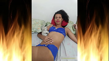 Preview 4 of Seni Lion Pone Viedo - Beautiful brunette in blue lingerie (Trailer 02)