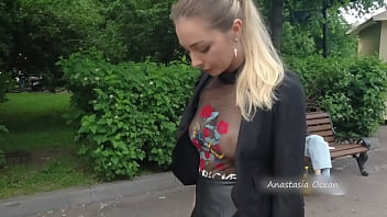 Preview 4 of Hindi Les - Public walk in transparent t-shirt in peak hour