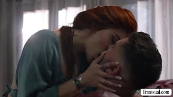 Preview 2 of Xxx Tzchen - Redhead slut TS barebacked by new friend