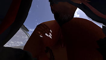 Preview 2 of Kidnapped And Fingered - Second life Black man fucks Black woman at a drive in movie theater