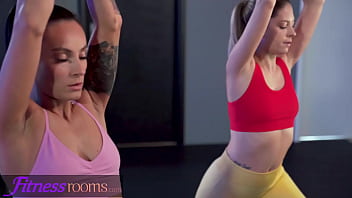 Preview 1 of Surprise Cum Attack - Fitness Rooms Lexi Dona lesbian scissoring after yoga class