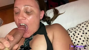 Preview 3 of Tanktop Tits Webcams - Hot PAWG girlfriend sucking and playing with my big white cock compilation