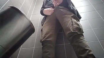 Preview 4 of Amber Jade With Danny D - Young man with uncut dick peeing in a public urinal. He then shows and shakes his dick.