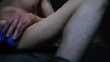 Preview 2 of Fast Fuking Vedio - Playing with my bulge in blue micro thong