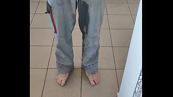 Preview 2 of Mom And Nextdoor - Peeing in kitchen