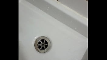 Preview 2 of Mom Hot Enza - Piss in sink in public toilet