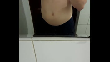 Preview 1 of Mom Hot Enza - Piss in sink in public toilet