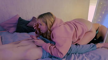 Preview 1 of Tution Teacher Sex Video - Innocent girlfriend playing with my dick and getting cum on face for the first time