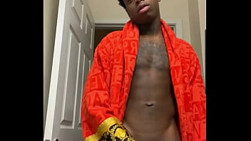 Preview 2 of Jordi Mom Cina - Young black teen josh showing his big ass dick