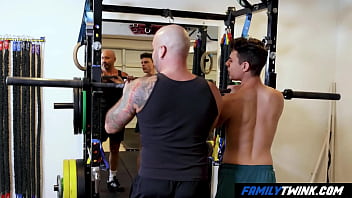 Preview 1 of Litil Sex Boy - FamilyTwink - Working Out with Stepdaddy and Uncle