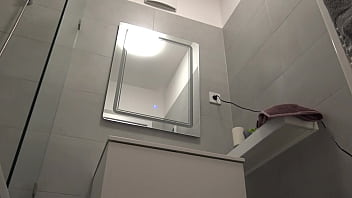 Preview 1 of Hyderabad Aunty Sexy Boobs - Hottest redhead in the bathroom with a t-shirt and panties then takes off her underwear to show her ass and pussy