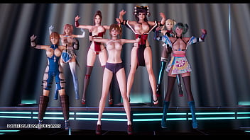 Preview 3 of Sony Lione Xnxx - [MMD] PSY - GENTLEMAN DOA Striptease Marie Rose Honoka Misaki Mai Shiranui Tamaki Katsumi Nyotengu