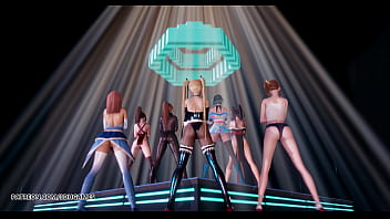 Preview 1 of Sony Lione Xnxx - [MMD] PSY - GENTLEMAN DOA Striptease Marie Rose Honoka Misaki Mai Shiranui Tamaki Katsumi Nyotengu