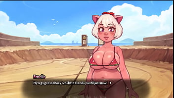 Preview 4 of Sexy Bhabhi Facking Video - My Pig Princess 0.8 [ SEX POSITIVE Hentai Game ] Ep.30 beach fun might turn into THREESOME !