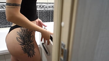 Preview 1 of After Sex Clean Body - POV you peep on a girl in the bathroom - Sunako Kirishiki