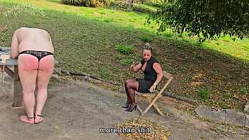 Preview 1 of Lesbain Breast Milk - My sissy in bondage while I enjoy my cigar - dangling shoes