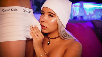 Preview 4 of Turkistan Turkistan - Beautiful blonde plays with her boyfriend&#039_s cock while still in his boxers