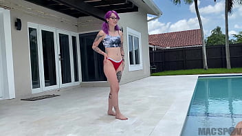 Preview 1 of Boobs Drx - Valerica Steele Comes Over to Fuck Big Dick J Mac in the Pool
