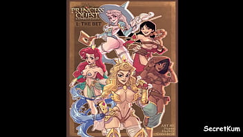 Preview 1 of Jacky Tahlor - Disney Princess Quest - Disney cartoon characters Hot Anal Orgy at the Gambling Table