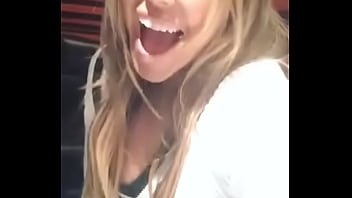 Preview 1 of Free Sluts Po - Blonde beauty downblouse reveals big areolas