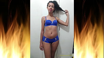 Preview 4 of Full Japanese Lesbian Movie 5 - Beautiful brunette in blue lingerie (Trailer 01)