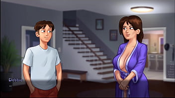 Preview 1 of My Hot Neighbor Watching Me - Movie with Debbie. Voice included. AI-generated voice. Summertime saga