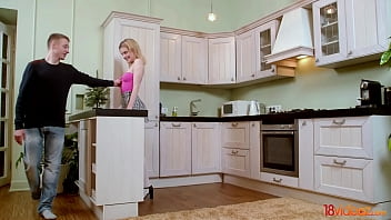 Preview 1 of Hospital Sperm Bank - 18videoz - Teeny Milka fucking on kitchen rug
