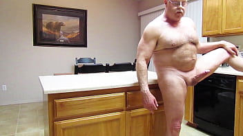 Preview 4 of X X X Sie Video - Naked stretching in the kitchen.