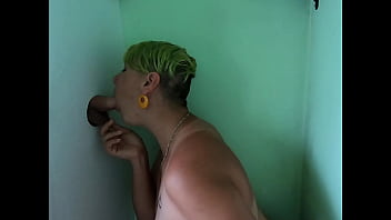 Preview 3 of Naughty Tealior - Cock sucking through gloryhole and swallow