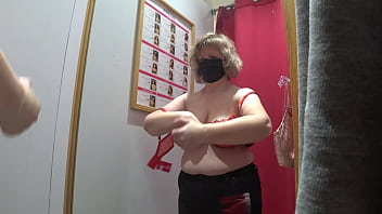 Preview 3 of 2018 Breazzars Com - Hidden camera in fitting room spying on chubby milf with big boobs trying on different bras. Amateur fetish in a public store.