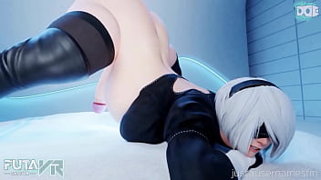 Preview 4 of Double Creampie Anal Penetration - 2B Pregnant jack pose